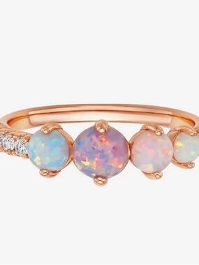 La Kaiser Rose Gold Opal Multi-Stone ombre galaxy Ring NWT Sz 8